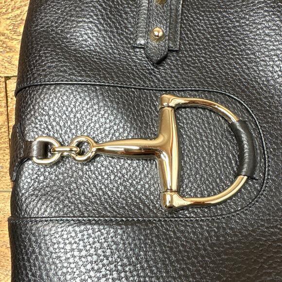 Gucci Black Pebbled Leather Hasler Horsebit Tote in Like New Condition - Picture 2 of 16